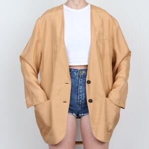Vintage 90s 100% Silk Oversized Blazer L